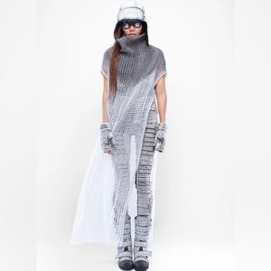 Demobaza Sweater - OVERSIZE WHITE FLAME